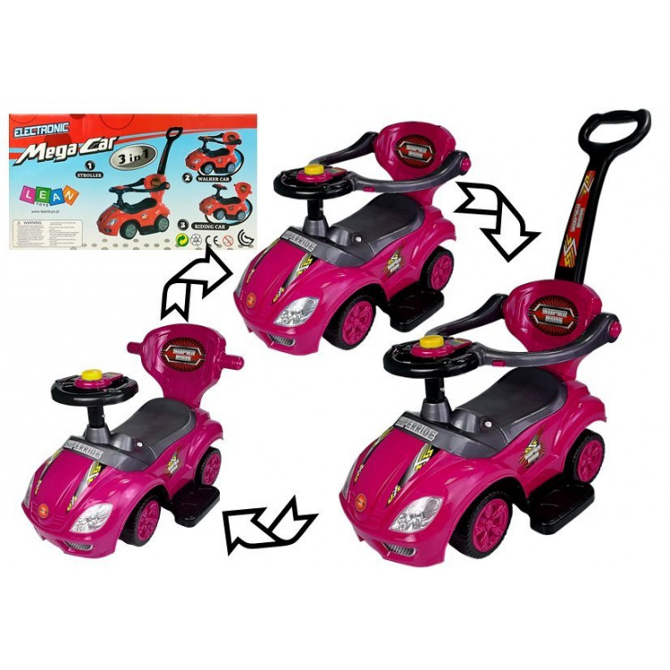 Autíčko Mega Car 3v1 - ružové